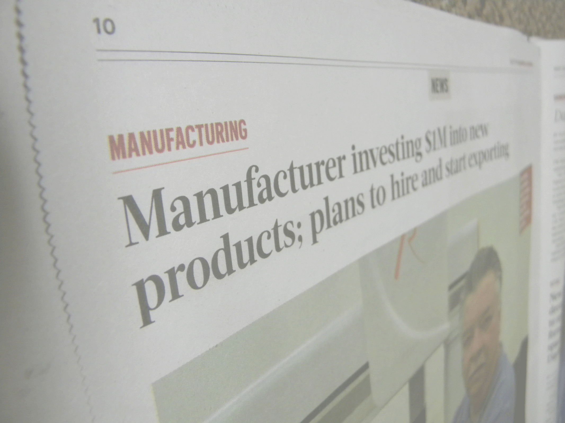 manufacturing article newspaper